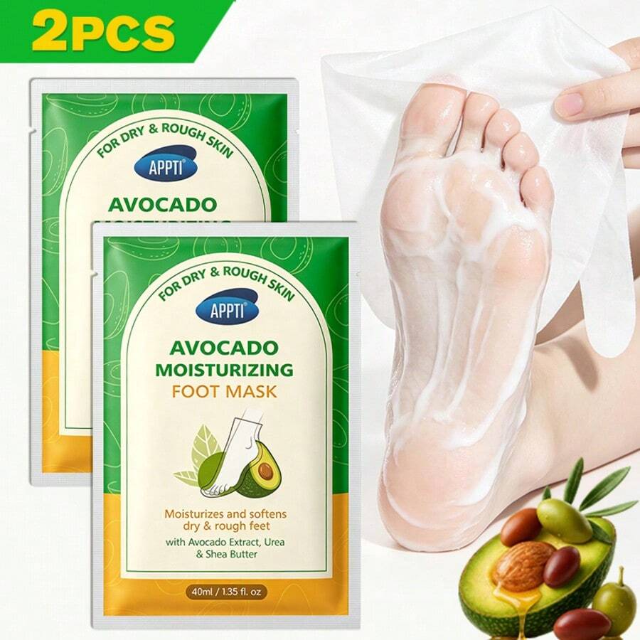 2 buah Masker Perawatan Tangan & Kaki Ekstrak Alpukat, Diformulasikan dengan Ekstrak Tumbuhan, Formula Ringan dan Cepat Meresap, Kaus Kaki Perawatan Kaki yang Melembutkan, Menutrisi Kaki untuk Kaki yang Tampak Halus - 2 buah - View 1