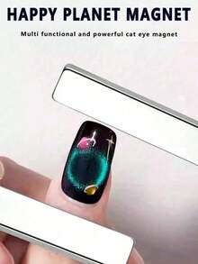 3-Pieces 3D Magnetic Cat-Eye Nail Art Stick Set – Double-Sided Magnet, DIY Nail Polish Tool, Professional-Grade Beauty Tool, Easy To Use – Suitable For Artificial Nails - Silver - View 3