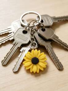 1/16pcs Sunflower PVC Keychain Bag/Wallet Charm Key Chain Handbag Pendant Halloween Teacher Supplies - Multicolor - View 5