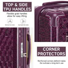 Sea Choice Luggage Sets 3 Piece Hard Shell PC+ABS Durable Suitcases With Cosmetic Case Trolley Travel Suitcase - Purple - View 6