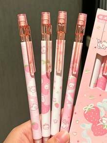 4pcs Strawberry Automatic Pencil Student 0.5mm No-Sharpening Pencil Grape Durable Lead Student Activity No-Sharpening Pencil - Multicolor - View 1