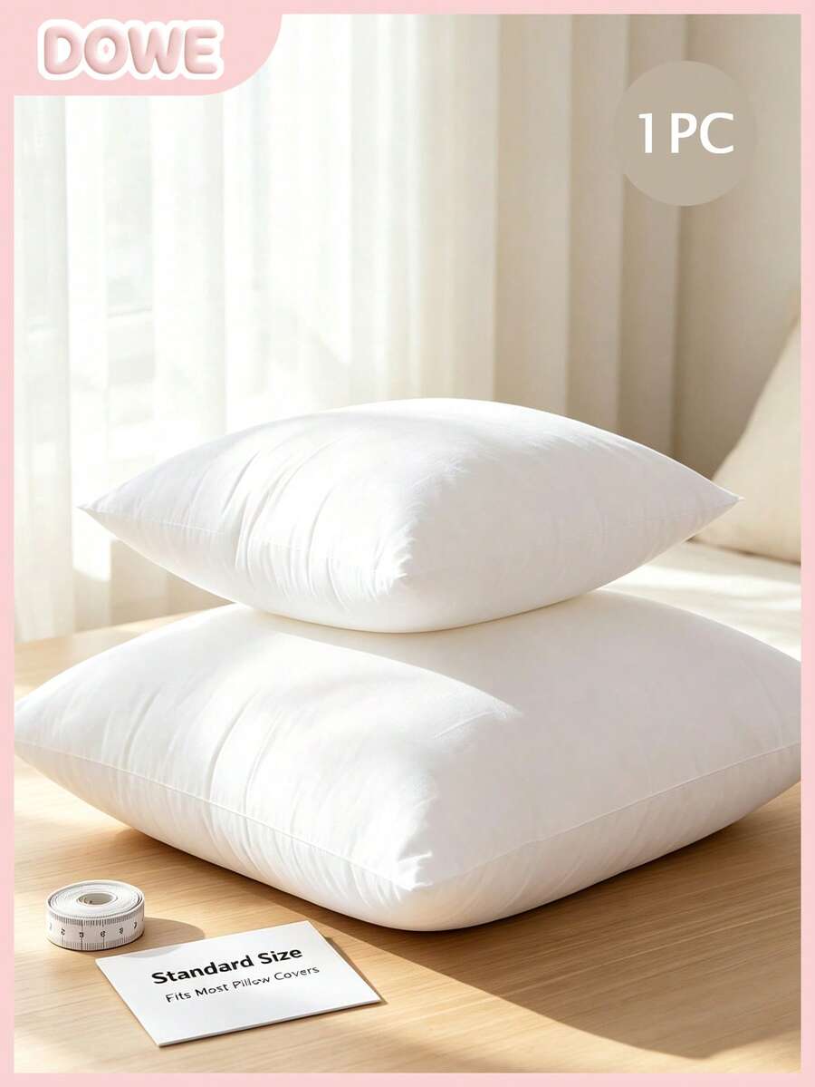 Square Throw Pillow Insert, High Resilience Polyester Cushion Inner, White Decorative Pillow Stuffer, Fluffy Soft Pillow Core For Sofa Couch Bedroom Home Decoration, Compatible With Most Pillowcases - White - View 1