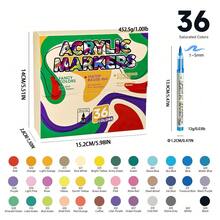 24-168 Colors Direct Liquid High Elasticity Soft Tip Acrylic Markers, No-Press Layering Color Pens With Intelligent Ink Control, Suitable For Canvas, Fabric, Rock, Ceramic, Wood And Glass, Artist Grade Craft Supplies, Back To School Essentials - Multicolor - View 16