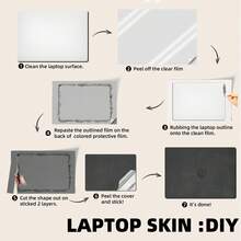 Premium Black PU Leather Laptop Skin, Classic Elephant Texture, Removable Bubble-Free Sticker, Vintage Luxury Protective Film, Trimmable To Fit 12, 13, 14 And 39.62cm, Suitable For Macbook, HP, Gaming Laptops, Decorative Sticker - View 11