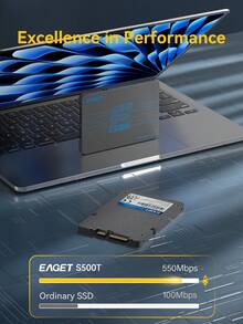 EAGET 256GB 2.5-Inch SATA III SSD Solid State Drive, 550MB/S Read Speed, Low Power High Performance, Suitable For Desktop, Laptop, All-In-One PC Internal SSD - View 4
