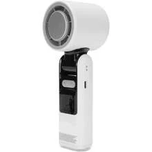 Portable Handheld Ice Cooling Fan, Rechargeable Personal Fan, 100-Speed Stepless Adjustment, 4000mAh (2000mAh*2) Rechargeable Lithium Battery, LED Light And Digital Display, Foldable Handheld Fan, Suitable For Travel And Outdoor - White - View 3