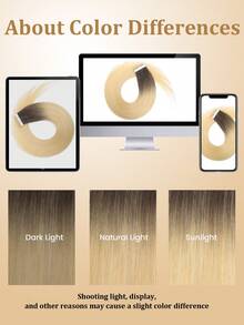 JIAMEISI 20pcs Seamless Glue-In Hair Extensions, Ombre Gray Brown To Platinum Blonde, Remy Human Hair For Women - S8/60 - View 8