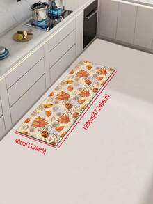 1 Pc Red Maple Leaf Pattern Kitchen Mat, 3.5 Mm Soft Rubber That Absorbs Water And Is Easy To Clean. Suitable For Corridors, Bathrooms, Living Rooms, Outdoor Door Mats, And Toilets. Useable Throughout The Year And For Various Holidays. - Multicolor - View 14