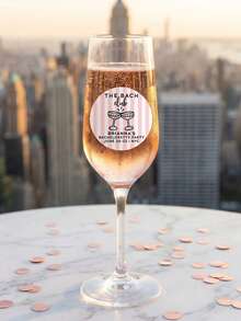 Personalized Custom Text Party Stickers, Circular Champagne Glass Labels, Beach-Themed Bridal Party Decorations, Custom Bach Party Small Gift Stickers. - Multicolor - View 4