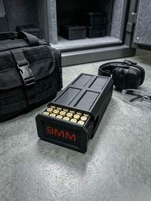 3D Printed 9mm Ammo Storage Box, 50-Round Large Capacity Drawer Design, Essential Tactical Gear For Shooting Practice, Smooth Drawer With Side Lock Mechanism, Popular Gift For Father's Day And Graduation Season, Best Gift For Tough Guys - Multicolor - View 1