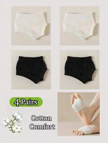 1/3/4 Pairs Bikini Cotton Split Toe Socks, Summer Thin Half-Palm Invisible Two-Toe Socks, Matching Flip-Flops - Multicolor - View 14