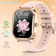 GUHUAVMI Women's Luxury Smartwatch, 1.75-Inch (4.45cm) HD Curved Screen, Supports Bluetooth Calling, Customizable Watch Faces, Message Notifications, Music Playback, Multiple Sports Modes, Features Female Health Monitoring, Sleep Tracking, IP68 Waterproof, Compatible With Android And IOS Systems, Perfect Gift For Girlfriend, Mother, Wife Or Sister - Multicolor - View 14