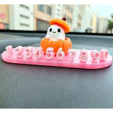 Nueva Alfombra Antideslizante Numerada de Halloween + Base de Calabaza + Sombrero de Fantasma Adorno Creativo DIY para Tablero de Coche de Halloween Decoración de Elfo de Calabaza Bienvenida Halloween con tu Coche - Set de 3 piezas de fantasma - Ver 1