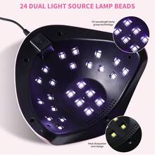 LIMEGIRL Lámpara LED UV portátil para uñas, secador de uñas con sensor automático/3 ajustes de temporizador, luz de curado profesional para esmalte de gel, herramientas de arte de uñas - Rosa - Ver 4