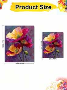 Floral Digital Oil Painting, DIY Canvas Art, Suitable For Adult Beginners, Wall Decor Holiday Gift, Includes Painting Tools - Frameless - View 4