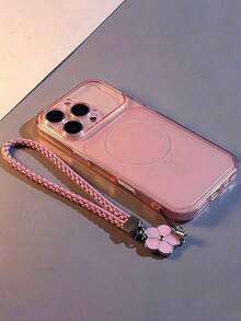 Luxury Ultra-Thin Transparent Pink Soft Matte Phone Case, Large Window Instant Transformation 17 Pro Max Phone Case, Equipped With Clover Wrist Strap Accessory, Compatible With IPhone 17 Pro Max, 17 Pro, 17, 16 Pro Max, 16, 15 Pro, 14, 13, 12, 11 And More Models. Precise Camera Protection Cutout Design, Anti-Drop Shockproof Protective Cover - Pink - View 27