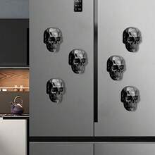3pcs/Set Halloween Skull Funny Fridge Magnets, Halloween Decoration, These Exquisite Fridge Magnets Are Great Creative Gifts, Can Be Used To Decorate Kitchen, Whiteboard, Locker, Refrigerator, Also Suitable For Home Decor. - Style 1 - View 6