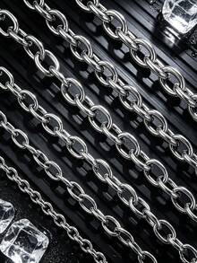 1m 304 Stainless Steel Hip-Hop Style Heart, Oval And Other Chain Necklace And Bracelet, DIY Jewelry Making, Suitable For Daily Wear - Chain - View 7