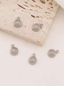 5pcs Stainless Steel Mini Geometric Pendant 18K Gold Plated Round Charms Pendant For DIY Jewelry Making Supplies Accessories - Pendant - View 12
