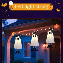 1pc Halloween Wizard Ghost LED Light, Button Battery Powered (Battery Included), Scary Flashing Hanging Decoration, Holiday Party Atmosphere Decor, Suitable For Gifts - Multicolor - View 6