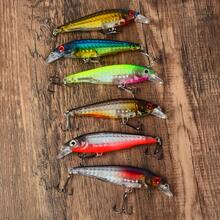 Set 6 Umpan Ikan Minnow Mengapung, Umpan Keras Bionik Reflektif Laser, Cocok untuk Memancing di Air Tawar dan Perairan Dangkal untuk Ikan Bass dan Ikan Perch - MultiWarna - View 1