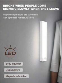 1 buah Lampu Malam Sensor Gerak LED Nirkabel, Lampu Malam Dinding Lemari, Lampu Deteksi Dapur Kamar Tidur Tangga, 3 Warna Cahaya, Baterai Isi Ulang, Pemasangan Mudah Tanpa Kabel. Untuk Dekorasi Lorong, Lemari Pakaian, dan Ruangan Rumah - MultiWarna - View 2