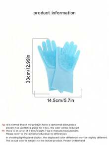 1set Blue Pet Bathing Glove For Dogs & Cat, Massage Shower Brush, Bath Tool Kit - Blue - View 7