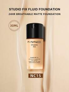 MAC STUDIO FIX 24-Hour Wear Matte Foundation + Oil Control - 1 Fl Oz/ 30 ML - Flawless Liquid Foundation (New) NC15 (30ml) - View 3