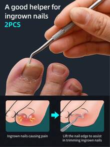 1pc Toenail Clipper, Thick Nail Cutter Or Ingrown Nail Tool, Stainless Steel Pointed Toenail Scissors, For Adults, Rubber Handle, Red - Red - View 3
