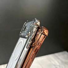 磁吸透明電鍍四角防摔高級軟手機殼，適用於 iPhone 11 12 13 14 Pro Max 15 15 Pro 16 16 Pro Max 17 17 Pro 17 Pro Max 18 18 Pro 18 Pro Max - 灰色 - 查看 3