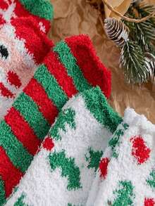6 Pairs Christmas Printed Socks, Comfortable Cute Fuzzy Warm Socks, Women's Long And Short Socks (Random Styles) - Multicolor - View 8