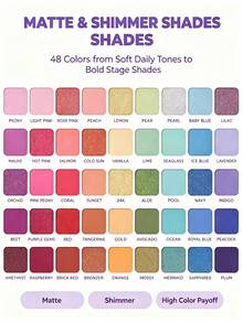 beauty glazed 45-Color Eyeshadow Palette, Rainbow Matte & Shimmer Eyeshadow Set, Bright Face Powder, Stage Makeup - Multicolor - View 8