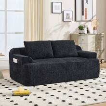 Doppelsofa, Modula Res Sofa, Tiefsitziger Memory-Foam-Cloud-Stuhl Mit Kissen-Black - Black - View 7