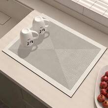 Kitchen Dish Drying Mat, Tabletop Absorbent Mat, Dish Drying Mat For Bowls And Plates, 3.6mm Thick - Line F - View 2