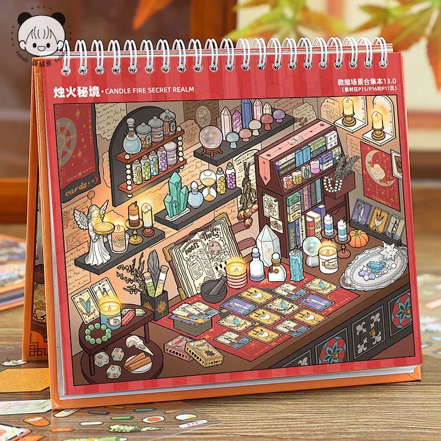 Tirado Miniature Scene Collection Book 13.0 New Upgraded Crafting Stickers Desktop Organizer Stress Relief Notebook - Miniature Scene Collection Book 13.0 (Upgraded Process) PET Varnish - View 1