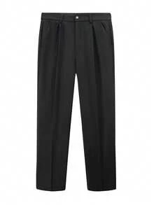 Men's Casual Long Pants, Button Waist, Summer - Black - View 4