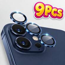 CASECOPS 3Set/9Pcs 9H Tempered Glass Camera Lens Protector With Metal Ring – Compatible With IPhone 17/17 E/17 Air/17 Pro/17 Pro Max/16/16 Pro/16 Plus/16 Pro Max/14 Pro (6.1-Inch) And 14 Pro Max (6.7-Inch); Features Scratch-Resistant HD Coverage And A Metal Ring For Maximum Protection. - Blue-9pcs - View 30