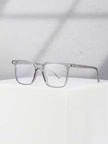 1 PC Men's Classic Square Glasses Frame Clear Lens Lightweight PC Frame Casual Versatile Perfect For Daily Commuting Ofice Outfits With Glasses Box - Multicolor - View 6