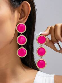1 Pair Fashionable Oversized Oil Drop Earrings For Women - Geometric Teardrop Earrings - View 2