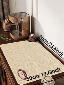 1pc Luxury Faux Linen Woven Pattern Kitchen Mat, 3.5mm Soft Rubber Cuttable, Absorbent & Dirt-Resistant Anti-Slip Kitchen Mat, Living Room Floor Mat, Bathroom Mat, Suitable For Entryway, Hallway, Outdoor Garden - Multicolor - View 11