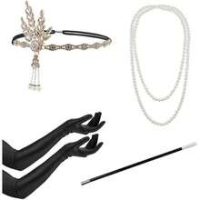 1920s Vintage Accessories Set, 4-Piece Set Suitable For Women's Style,Halloween - Multicolor - View 3
