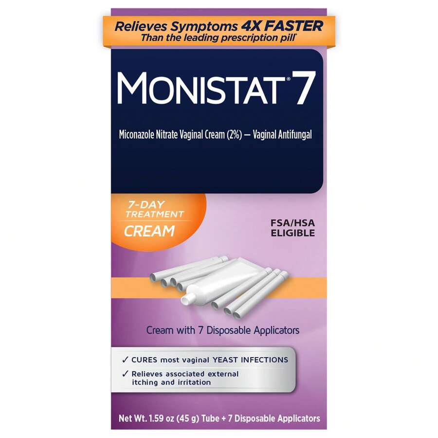 Monistat 7-Day Yeast Infection Treatment, Miconazole Cream + Applicators | Low Dose 7-Day Treatment - View 1