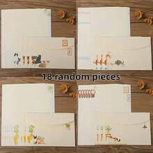 36pcs, Cat Theme Letter Set, 4 Styles, Including 24 Lined Stationery Papers And 12 Matching Envelopes, Gift Card Envelopes, Durable Paper, Minimalist Creative Love Letters, Gift Invitations, Birthday Party Invitations, Holiday Party Invitations, Romantic Confession Wedding Invitations - Kitten - View 12