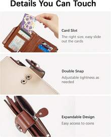 Women Wallet & Check Holder - 0-beige-skin Vegan - View 3