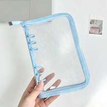 1pc A6 Glitter Zipper Binder, Transparent Storage Bag, Sticker Storage Book, Pencil Case, PVC Material, A6 PP High Transparency Inner Page Refill, IDOLME, Suitable For Document Bag/Stamp Album/Scrapbook/Sticker Book/Pencil Case, K-Pop Photo Album, Savings Book, Diary, Planner, Etc. - A6 - View 12
