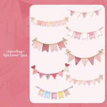 16pcs/Bag Ribbon Series Sticker Set, Creative Scrapbooking Base Material, Suitable For Office Journal, Greeting Cards, Cup Holder Decoration And Back To School Gifts - Multicolor - View 10
