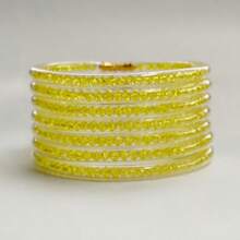 7pcs/Set Fashion Crystal Glitter Jelly Bracelets For Women, Lucky Symbol Buddhist Wristbands - Multicolor - View 6