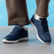 Skechers 低筒繫帶健步鞋通勤出遊百搭輕便男士休閒運動鞋 - 海軍藍色 - 查看 3