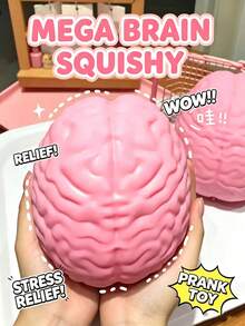 Realistic Brain Squeeze Toy, Extra Large Soft Squishy Toy, Funny Prank Stress Relief Finger Toy, Quirky Creative Decompression Toy, Unique Joke Gift For Party Tricks And Daily Stress Relief - Multicolor - View 3