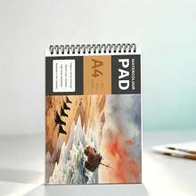 A4 Spiral Bound Flip Watercolor Sketchbook, Blank Solid Color Drawing Notebook, Professional Art Album, Artist Student Back To School Supplies, 1pc - Multicolor - View 12